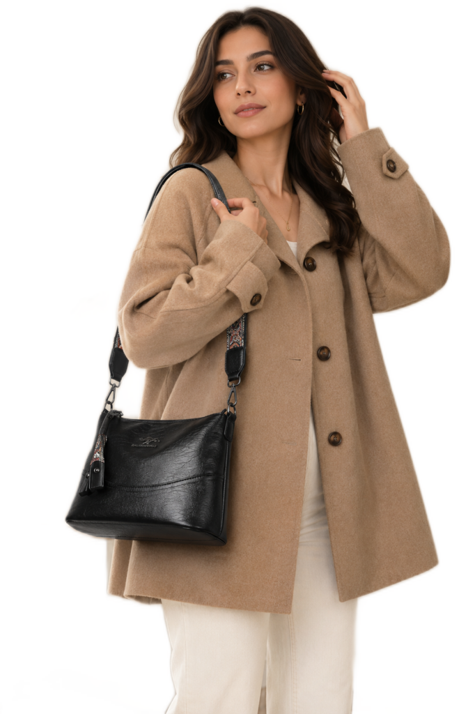 Convertible Pattern-Strap Handbag
