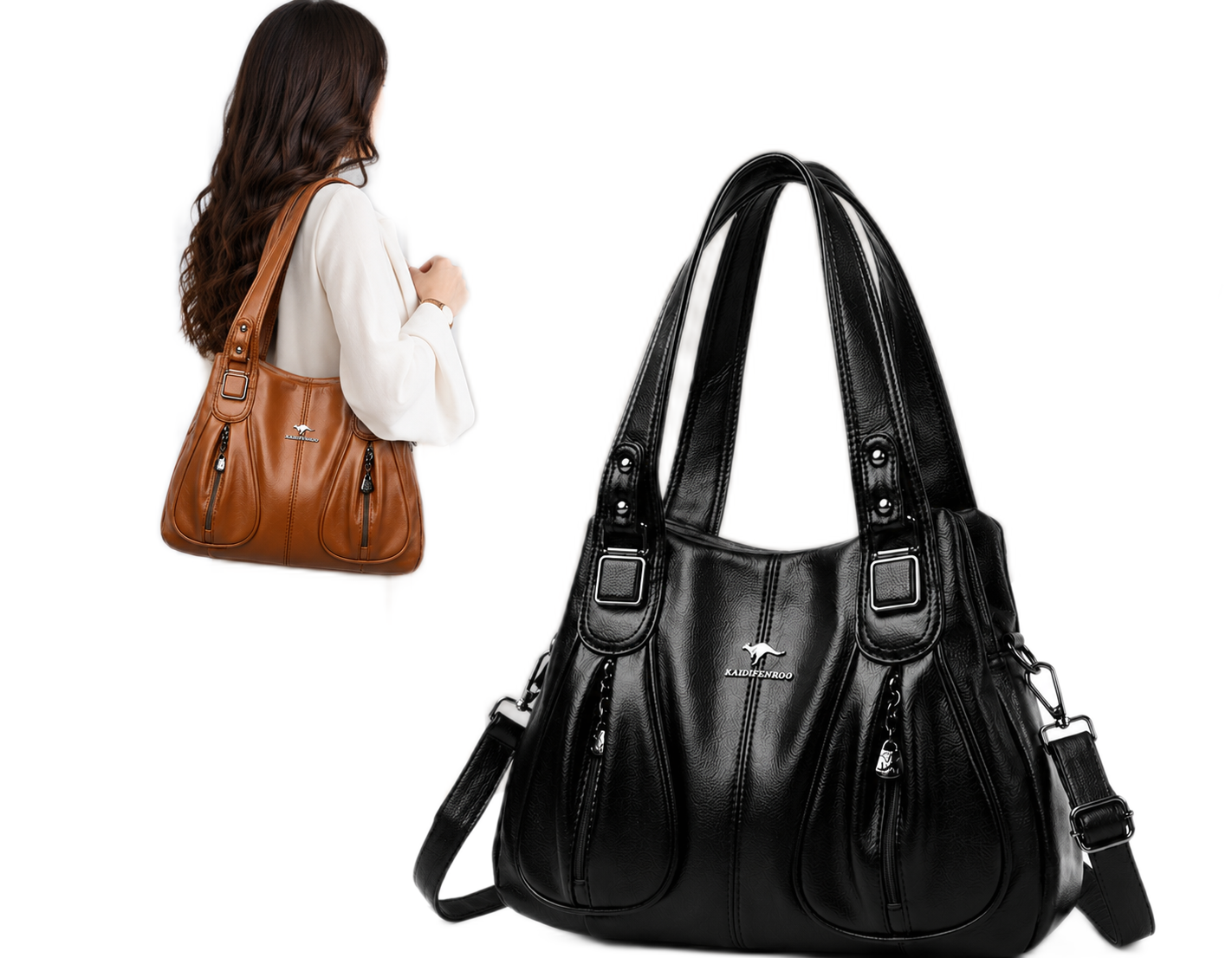 Multi-Pocket Slouch Shoulder Bag - Image 2
