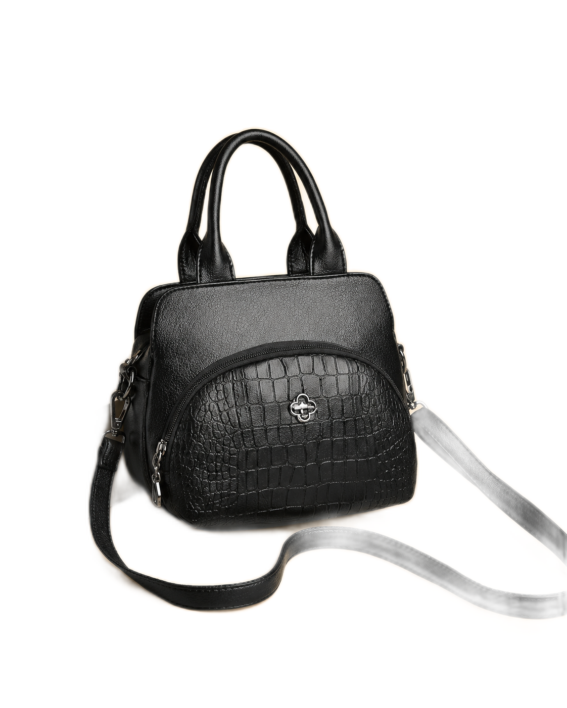 Croc-Panel Mini Backpack Handbag