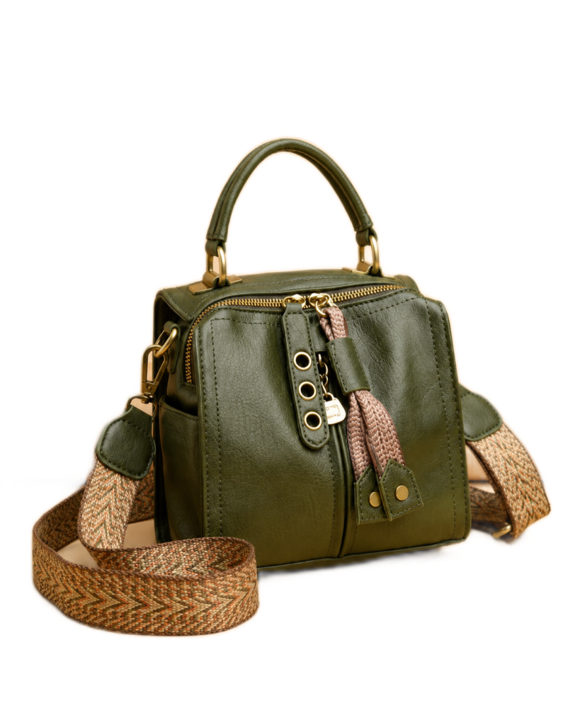Grommet-Tab Box Satchel