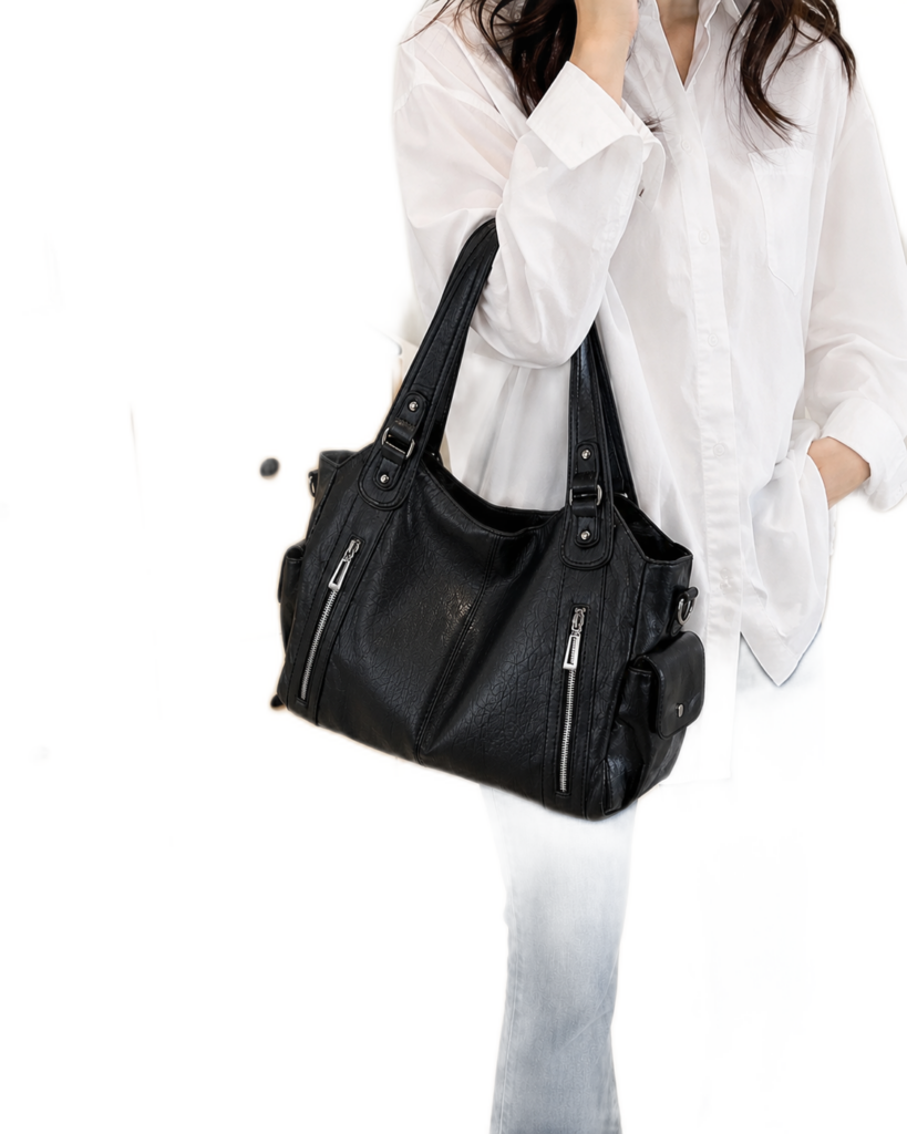 Twin-Zip Shoulder Tote