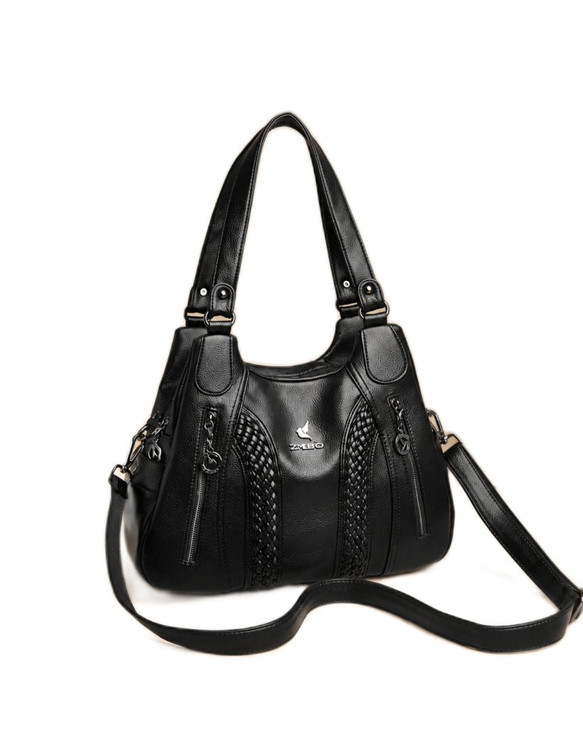 Braided Multi-Zip Shoulder Tote