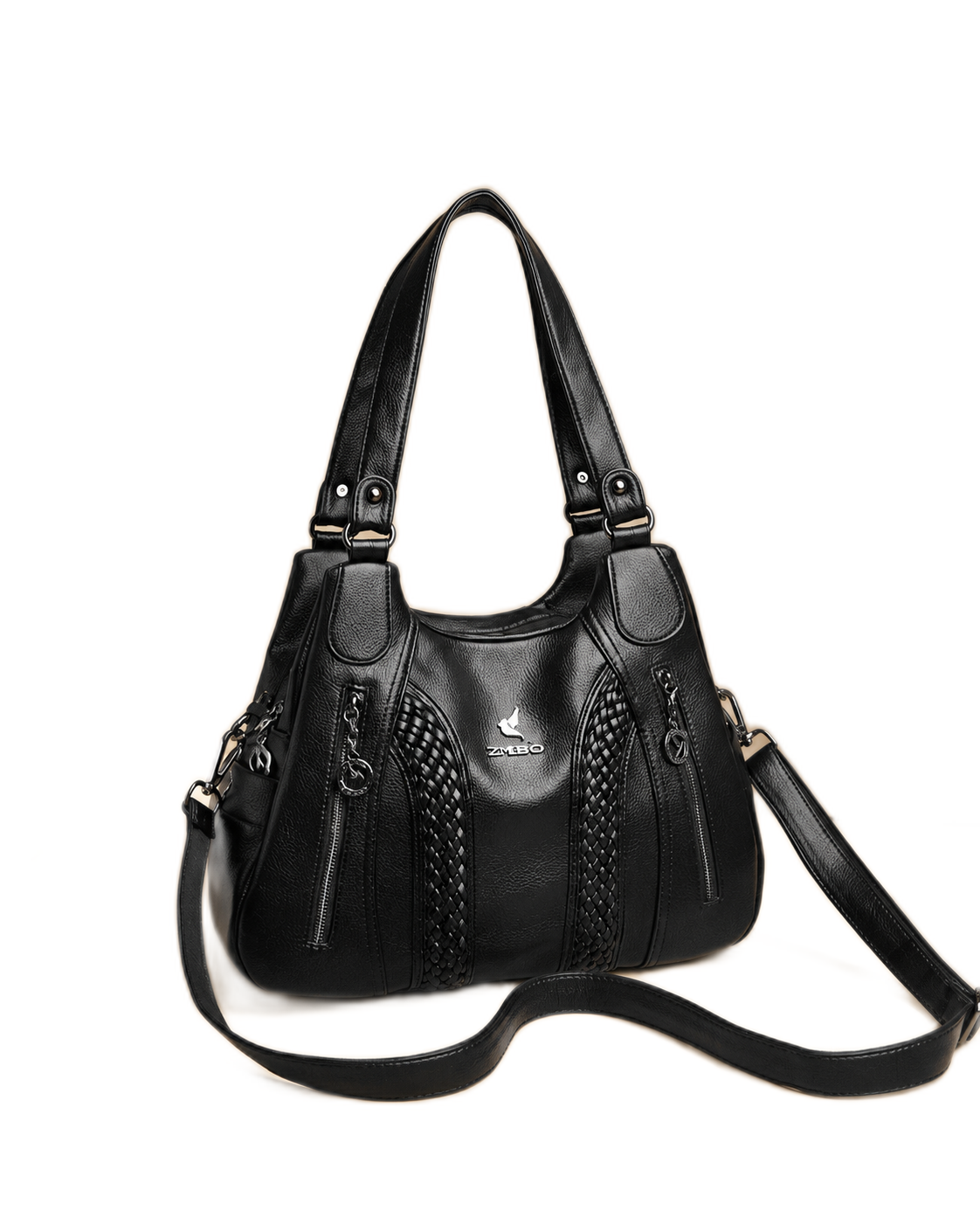 Braided Multi-Zip Shoulder Tote
