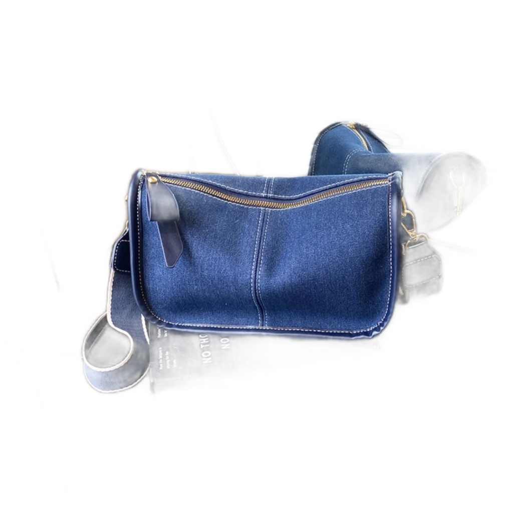Contrast-Trim Shoulder Bag